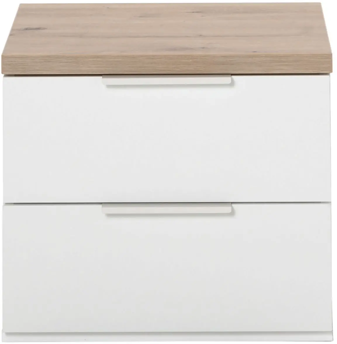 Nachtkommode Mundi weiß Hochglanz/Artisan Eiche