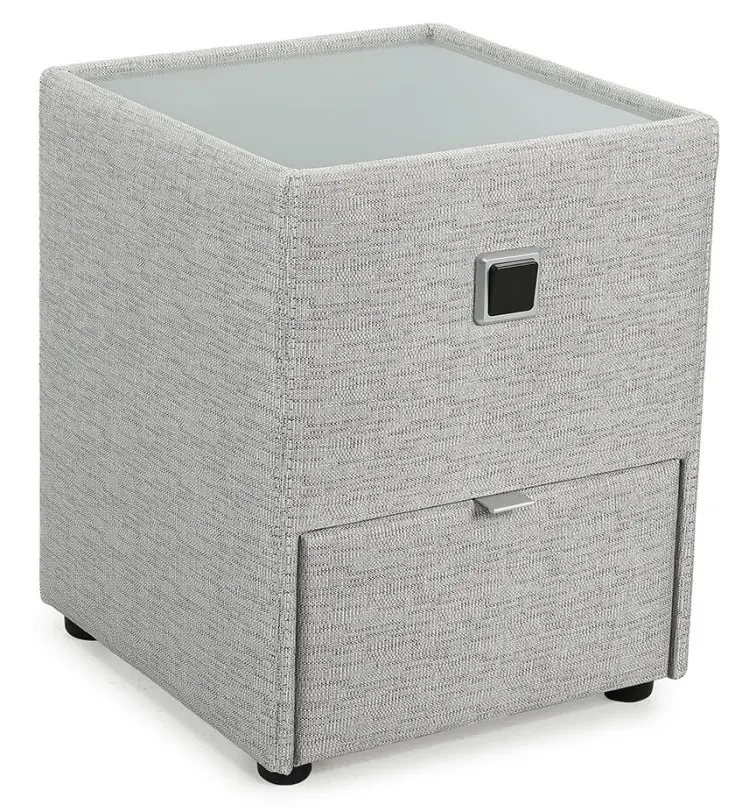 Nachtkommode Lancy Chenille grau