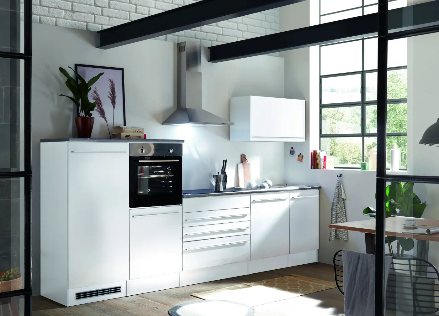 Küchenblock Jazz weiß mit E-Geräten
