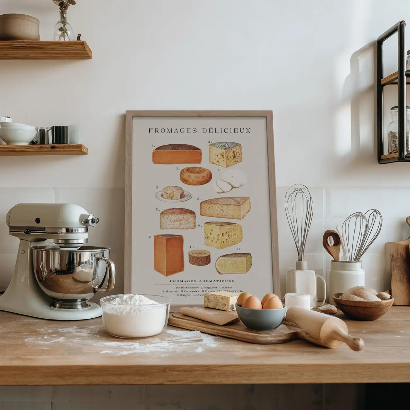 Bild gerahmt Fromages 30 x 40 cm