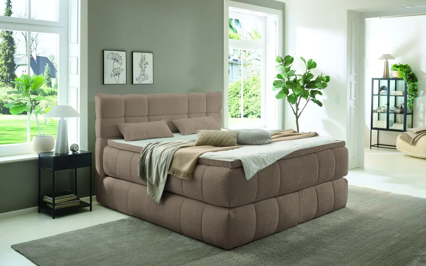 Boxspringbett Cannes 180 x 200 cm taupe