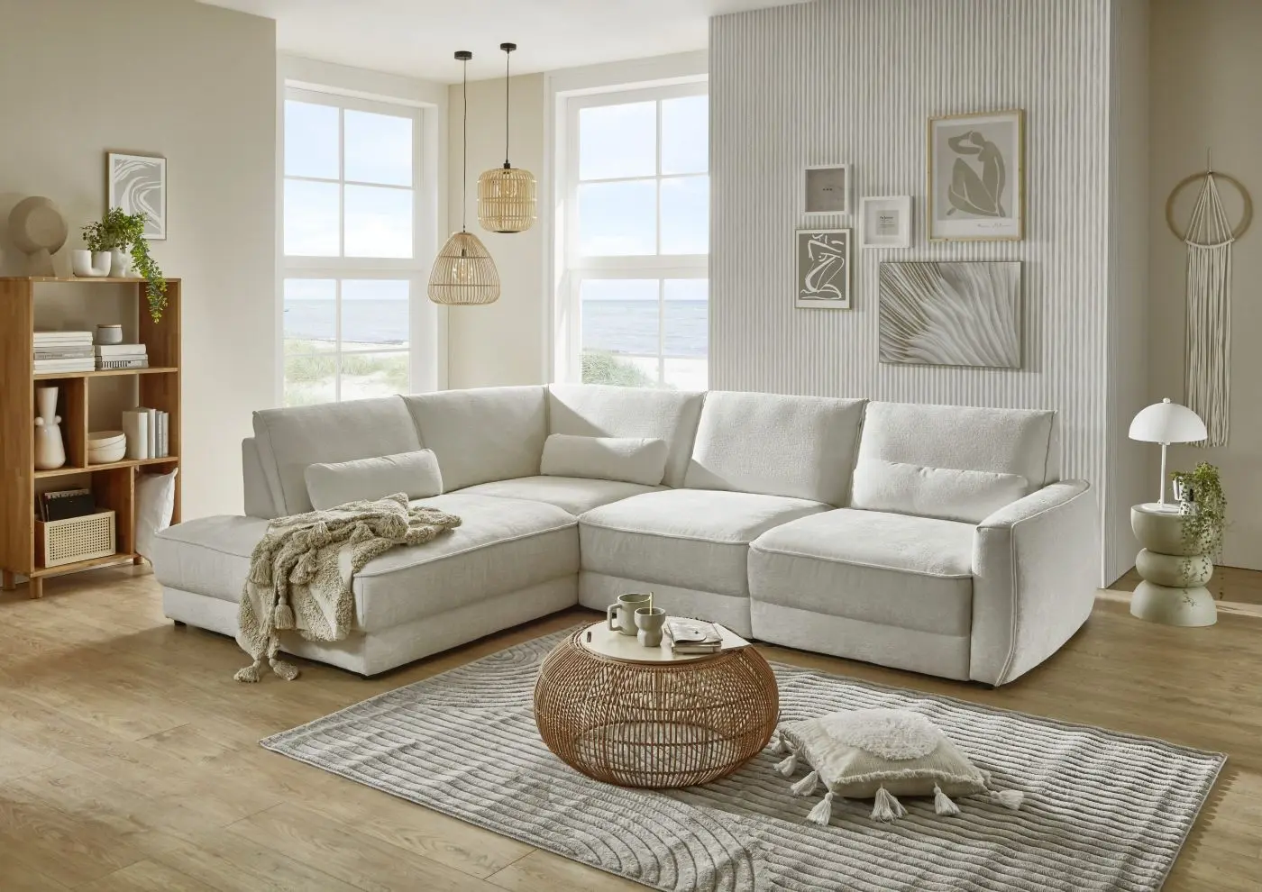 Wohnlandschaft couchliebe. LS26 Petilia beige mit Zusatzfunktionen