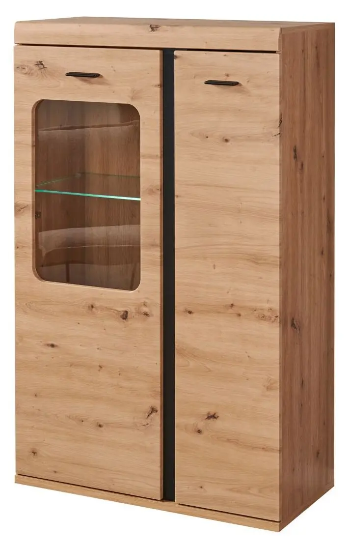 Highboard Kreta Artisan Eiche/schwarz mit Beleuchtung