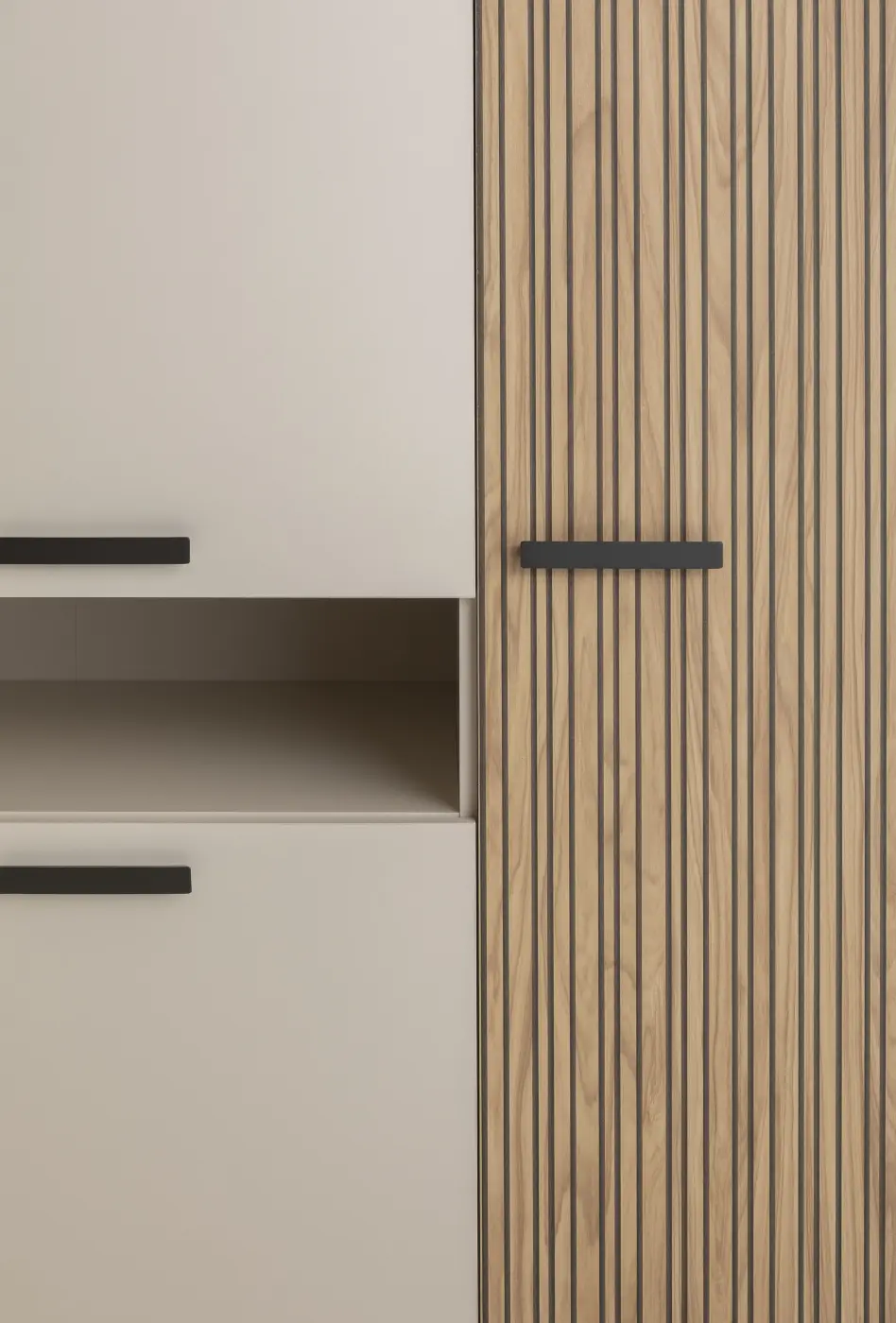 Schrank Bravo 5-türig cashmere/strippedwood