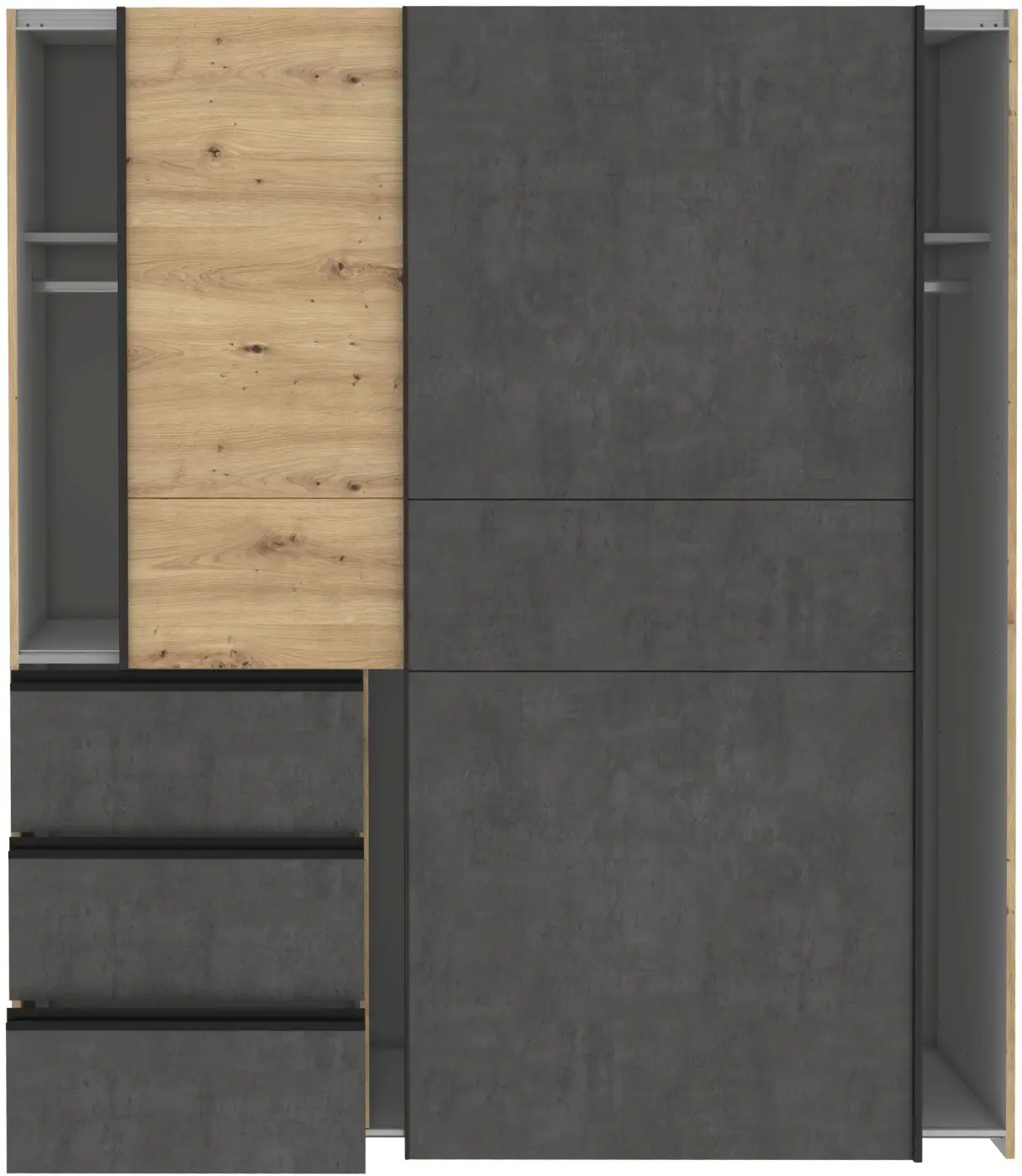 Kleiderschrank Winn 2 2-türig Artisan Eiche/grau
