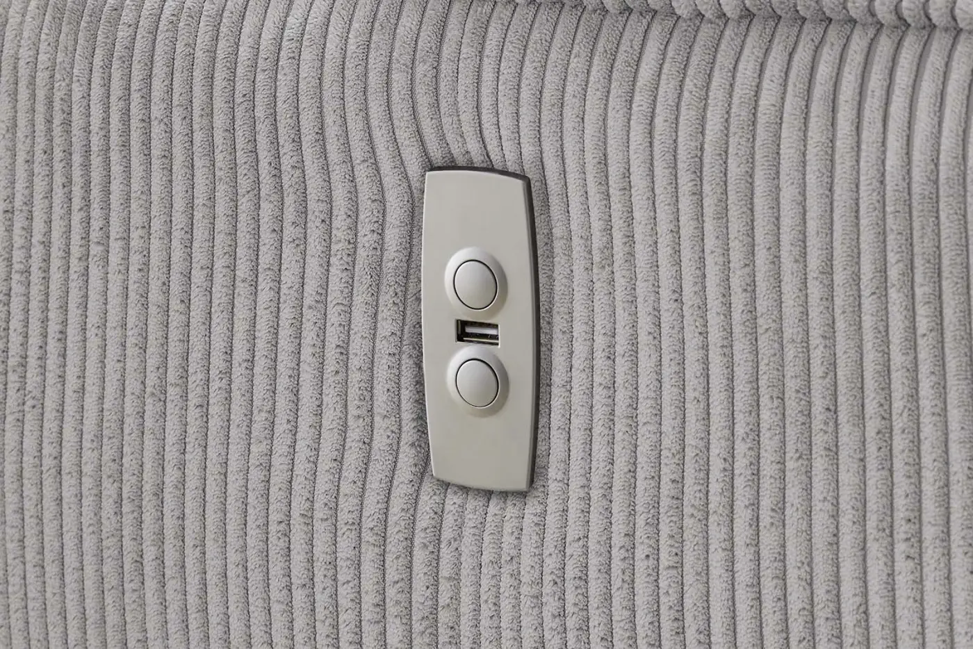 Wohnlandschaft Double-One Cord hellgrau