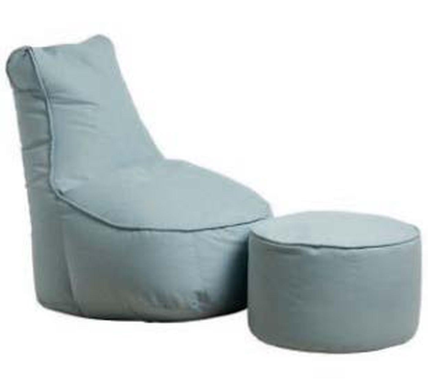 Hocker Pouf in Microfaser aqua
