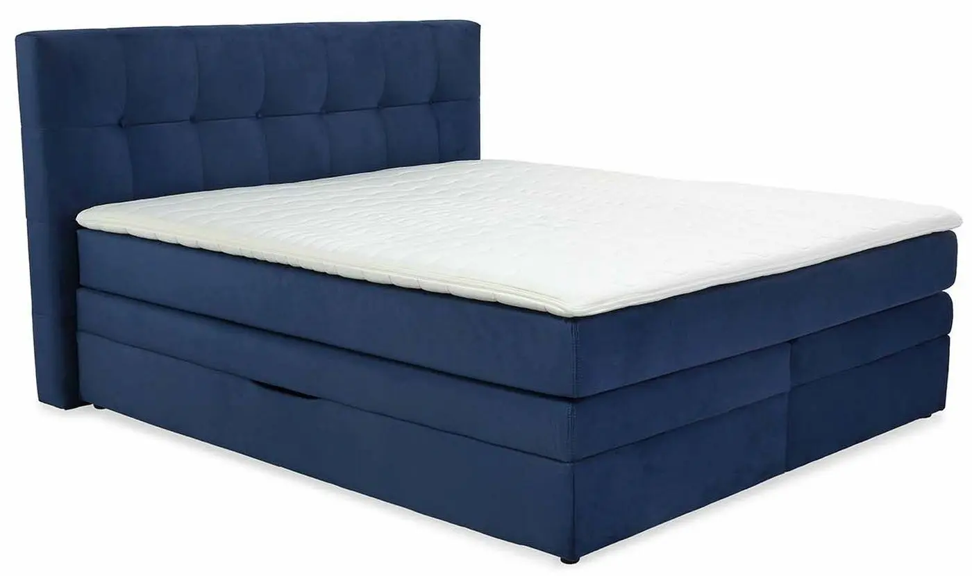 Boxspringbett Amy 180 x 200 cm Cord dunkelblau