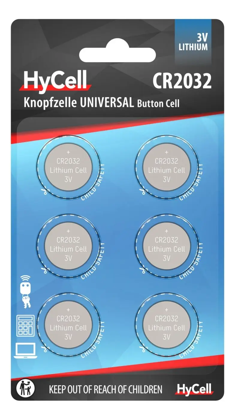 Hycell Lithium Knopfzelle CR2032 6er-Set