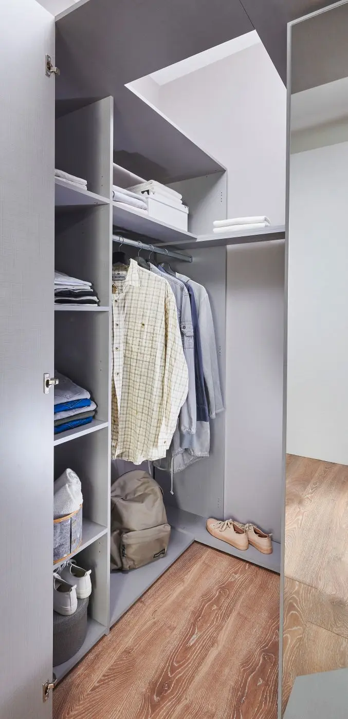 Eckschrank Liverpool Plankeneiche/graphit