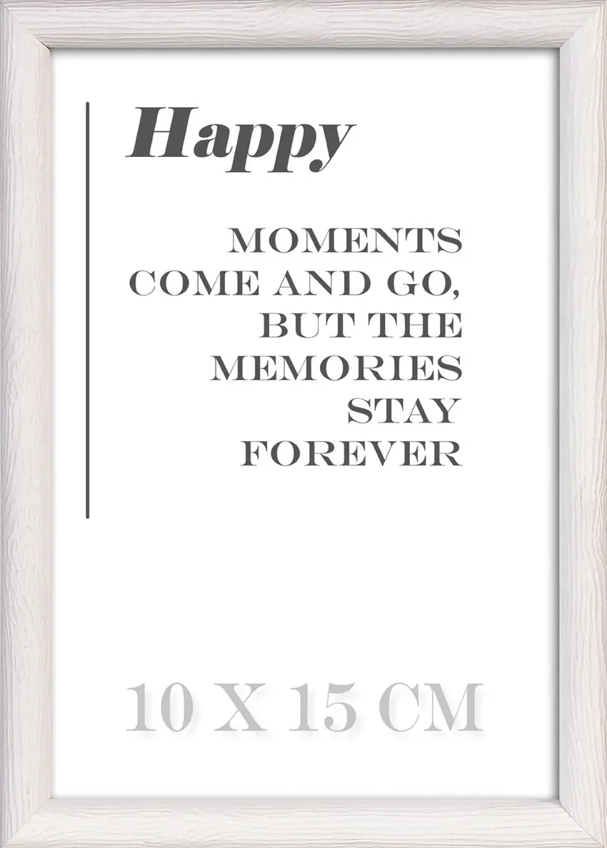 Bilderrahmen Happy 10 x 15 cm weiß