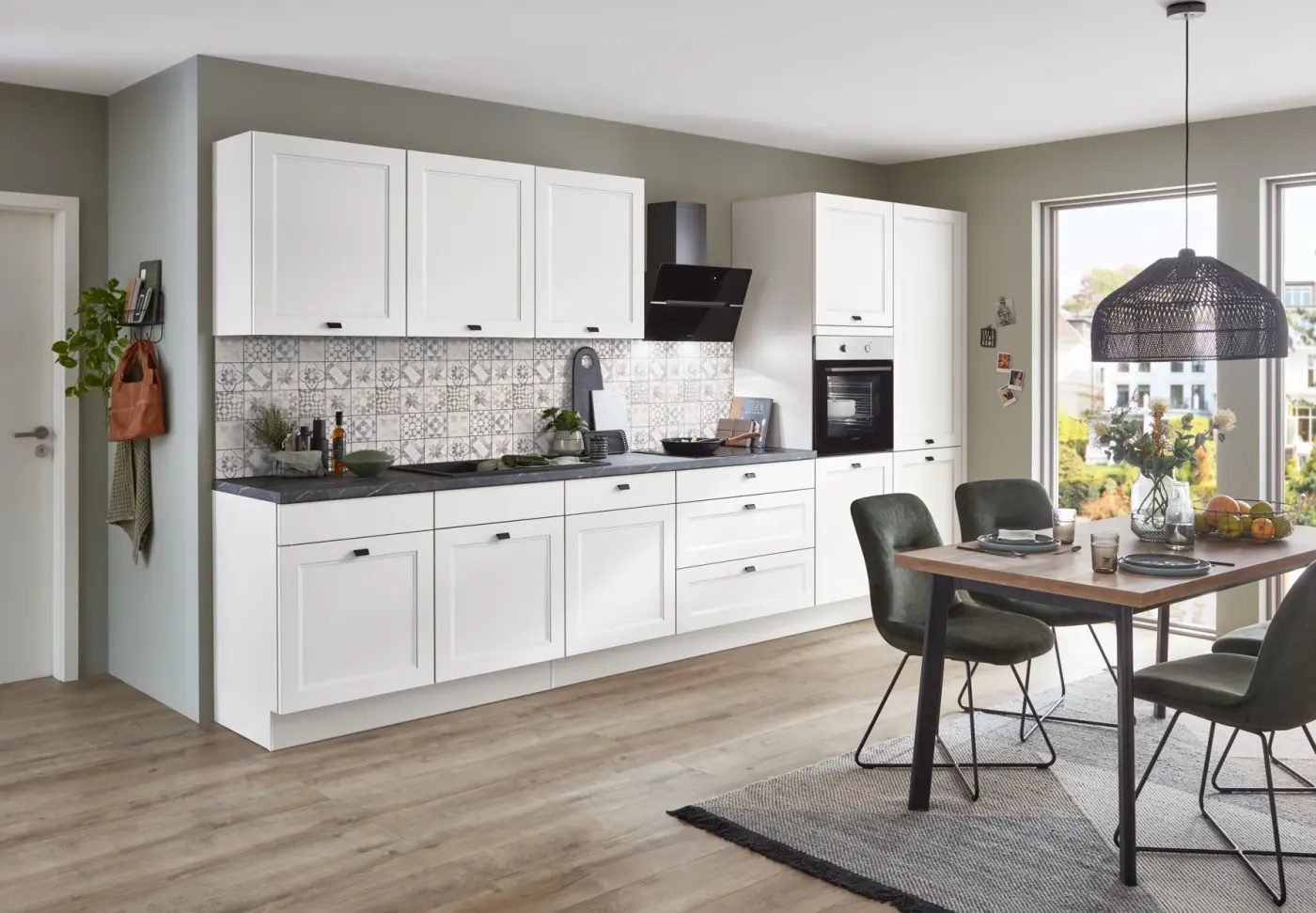 Küchenzeile nobilia Cascada Lacklaminat weiß