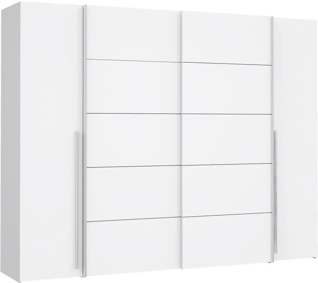 Dreh-Schwebetürenschrank Narago 4-türig weiß
