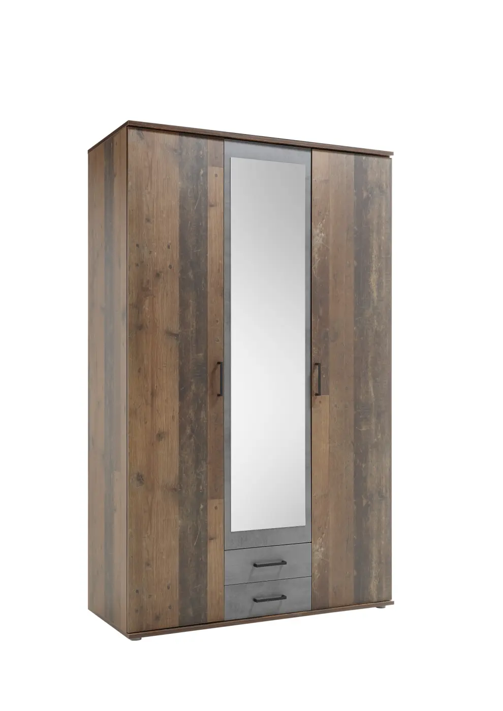 Drehtürenschrank Chicago 3-türig Old Style dunkel/Betonoxid Drehtürenschrank Chicago 3-türig Old Style dunkel/Betonoxid