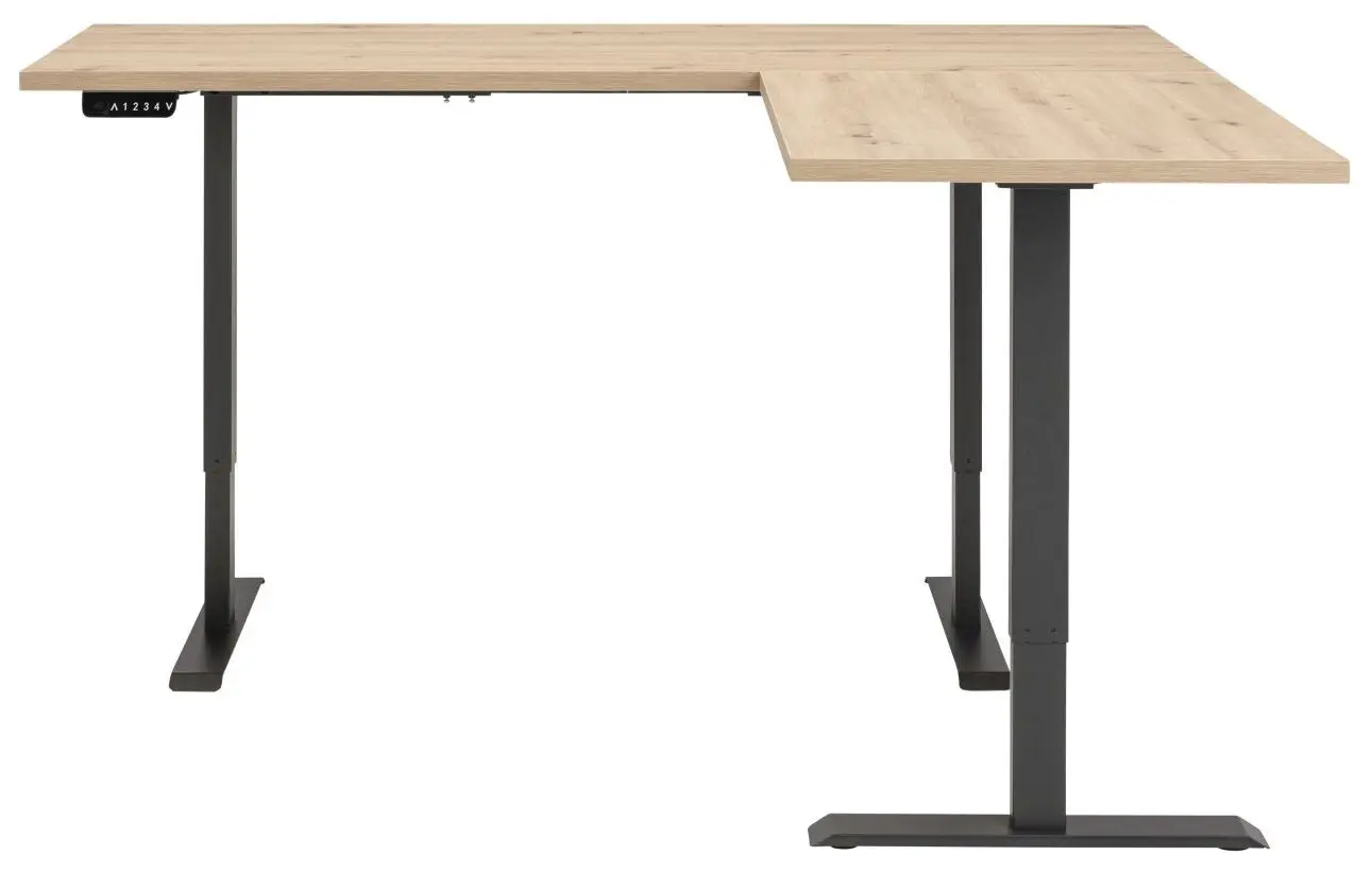 Eckschreibtisch Energia verstellbar in Artisan Eiche 