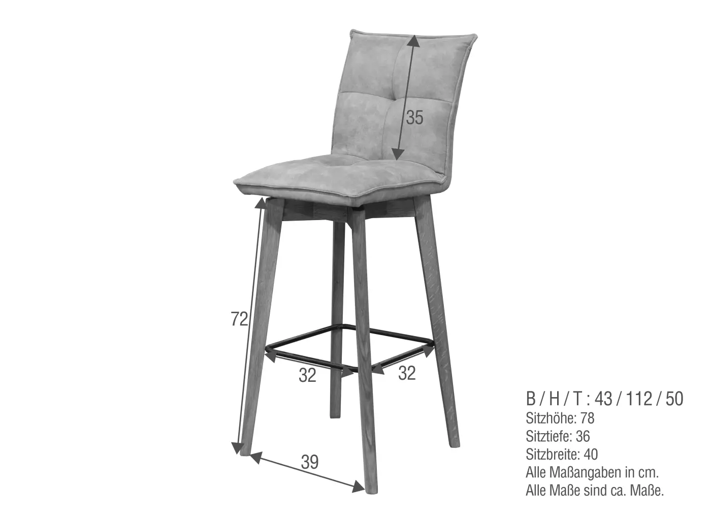 Barhocker ST-0710 Sitzhöhe 75 cm