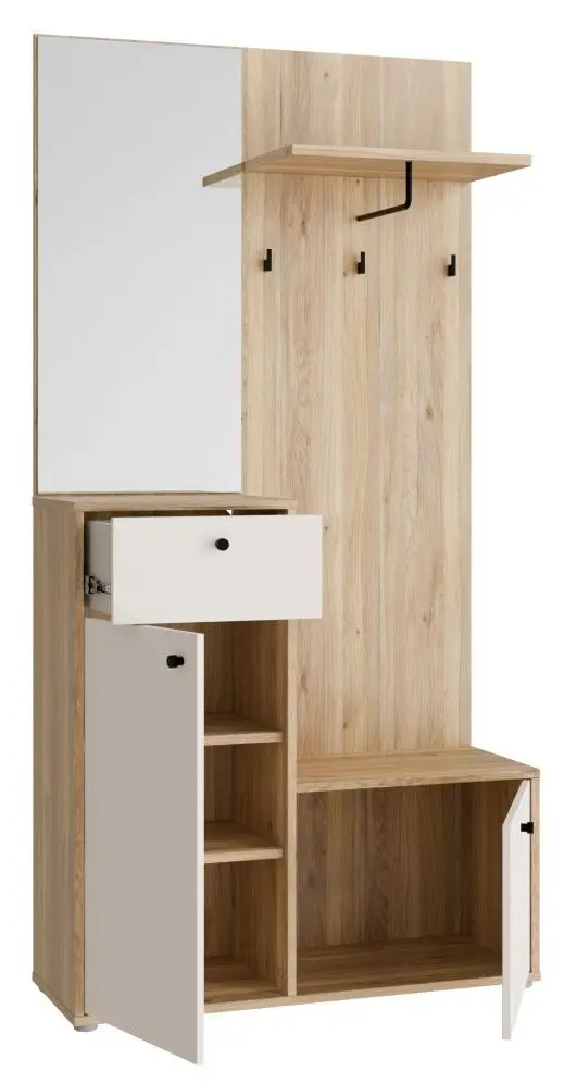 Kompaktgarderobe Kendray Mauvella Eiche/sand