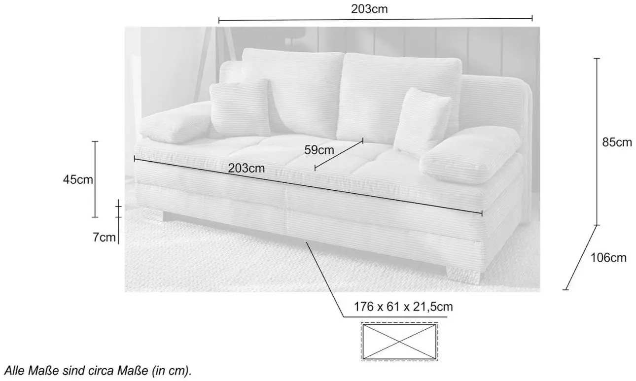 Dauerschläfersofa Lindau Microfaser dunkelblau Dauerschläfersofa Lindau Microfaser dunkelblau