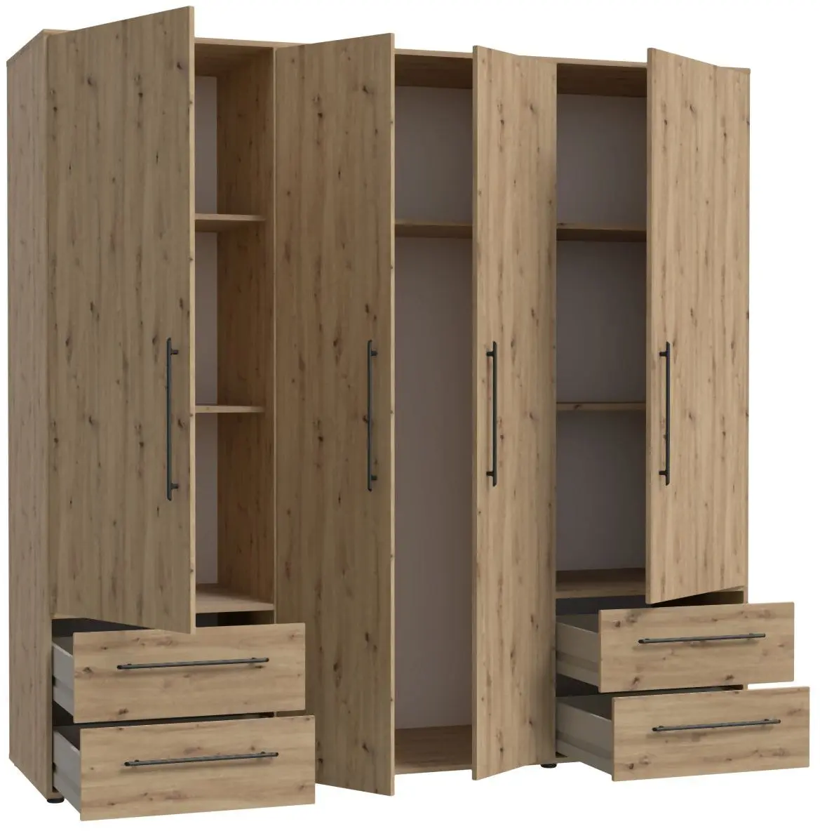 Drehtürenschrank Mokkaris 4-türig Artisan Eiche