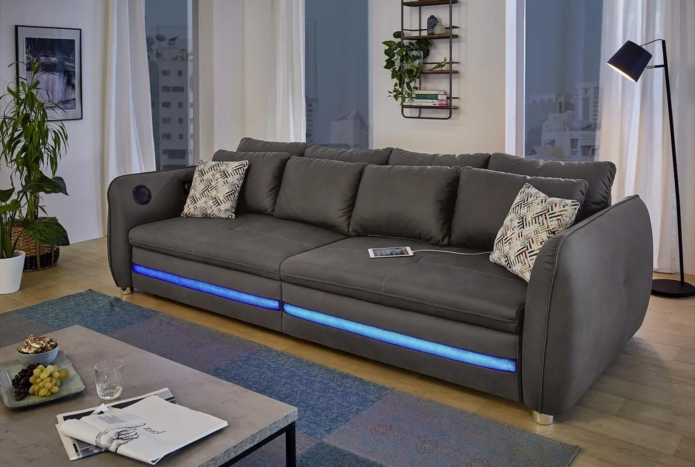 Big Sofa Lounge in dunkelgrau