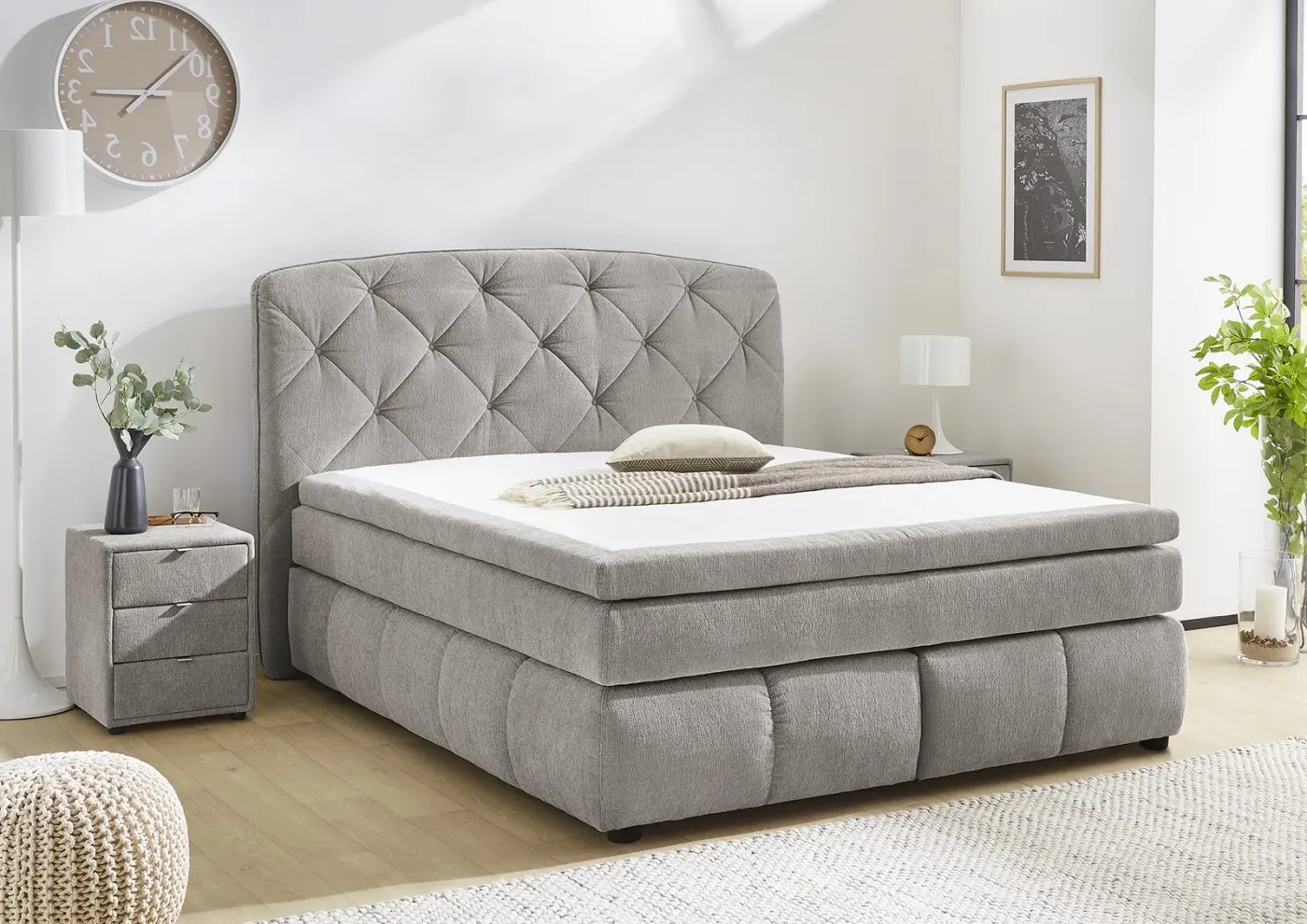 Boxspringbett Mila Mix grau 180 x 200 cm