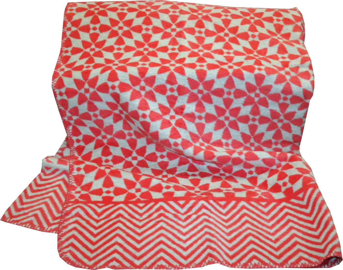 Wohndecke mit grafischem Muster rot