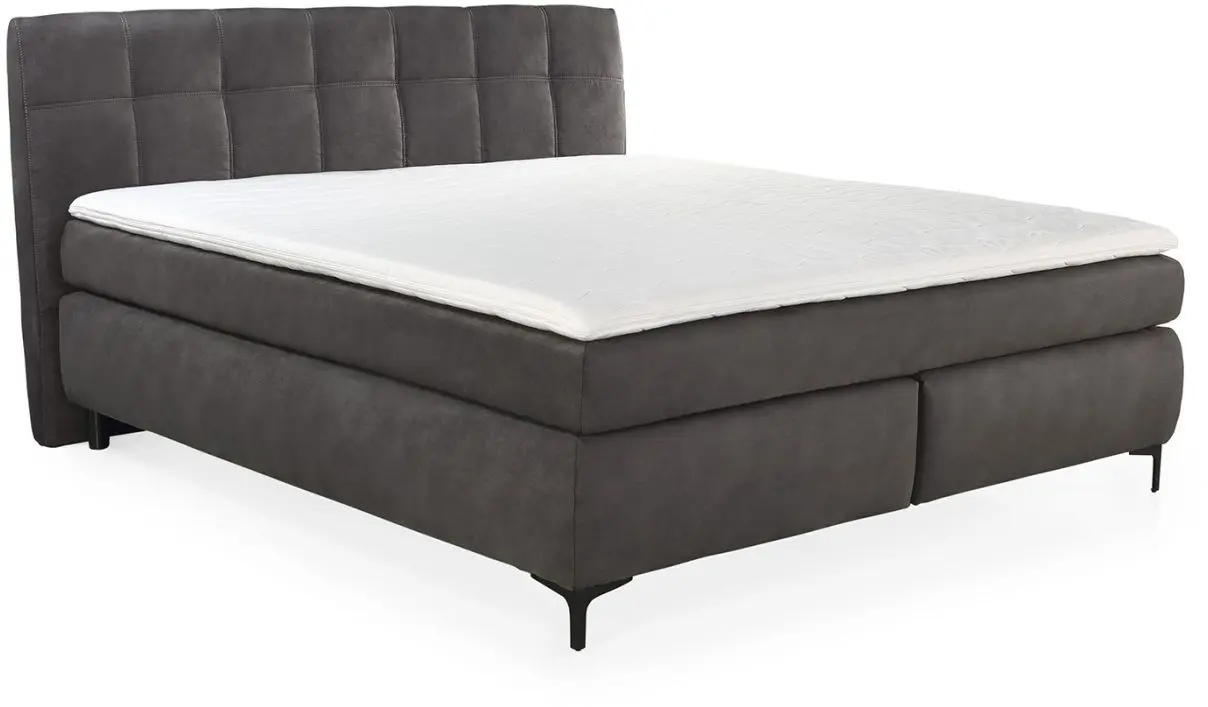 Boxspringbett Gitta 180 x 200 cm dunkelgrau