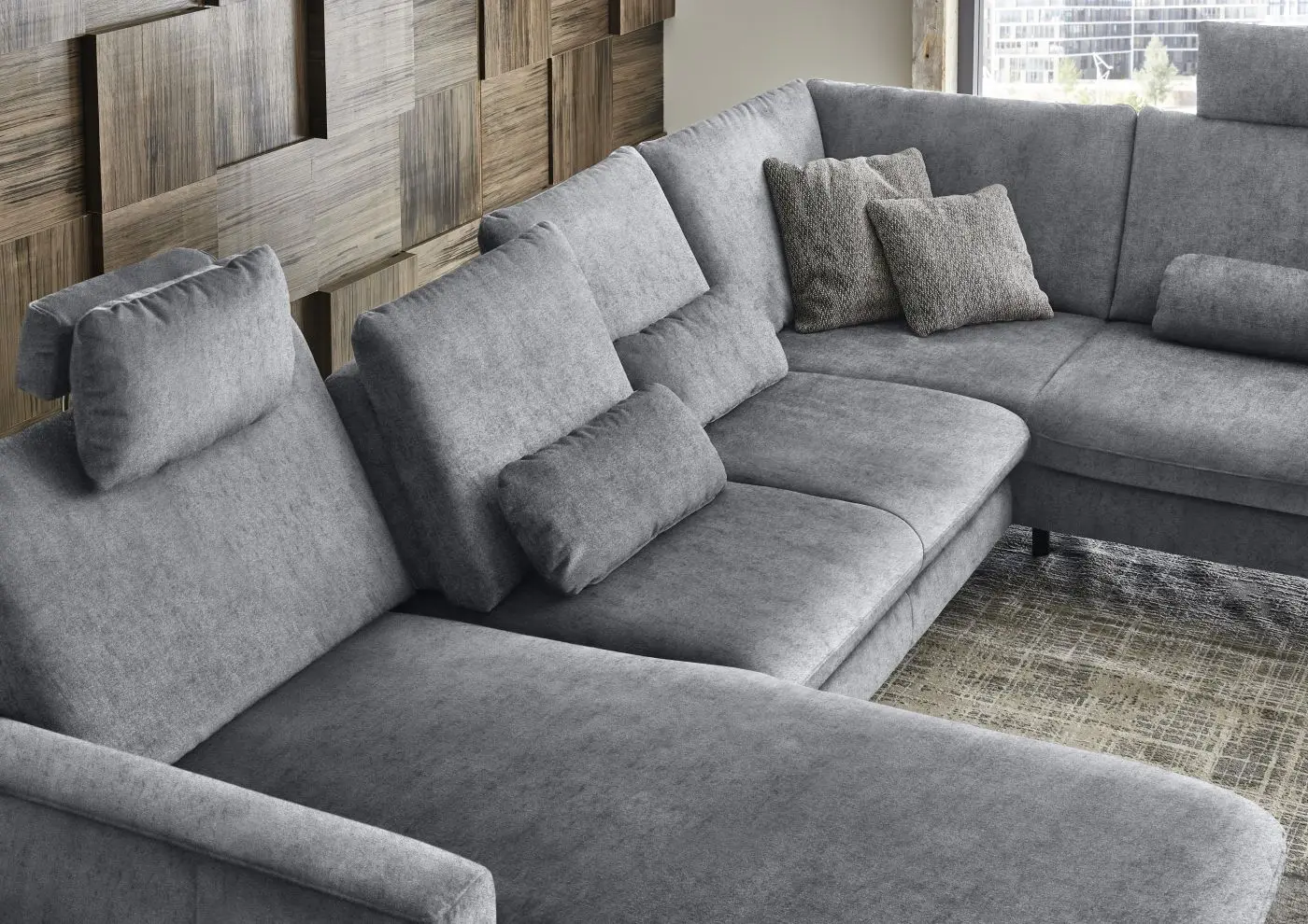 Wohnlandschaft couchliebe. LS701521 grau mit Zusatzfunktionen