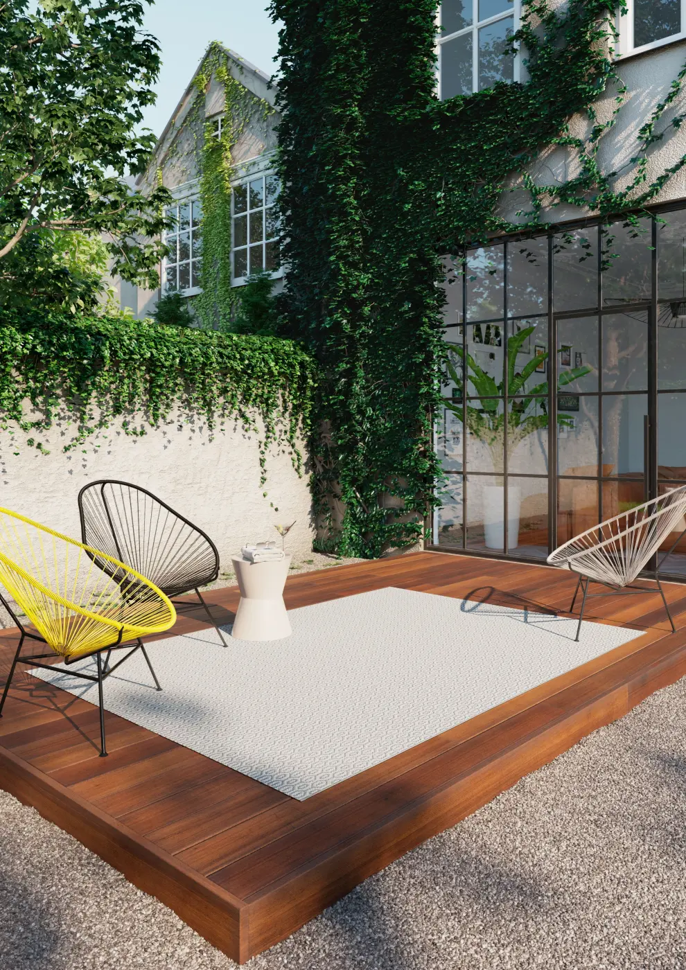 Teppich Essenza 120 x 170 cm weiß-hellgrau