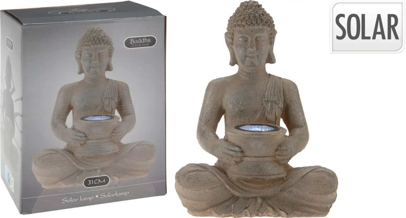 Dekofigur Buddha mit Solar Dekofigur Buddha mit Solar