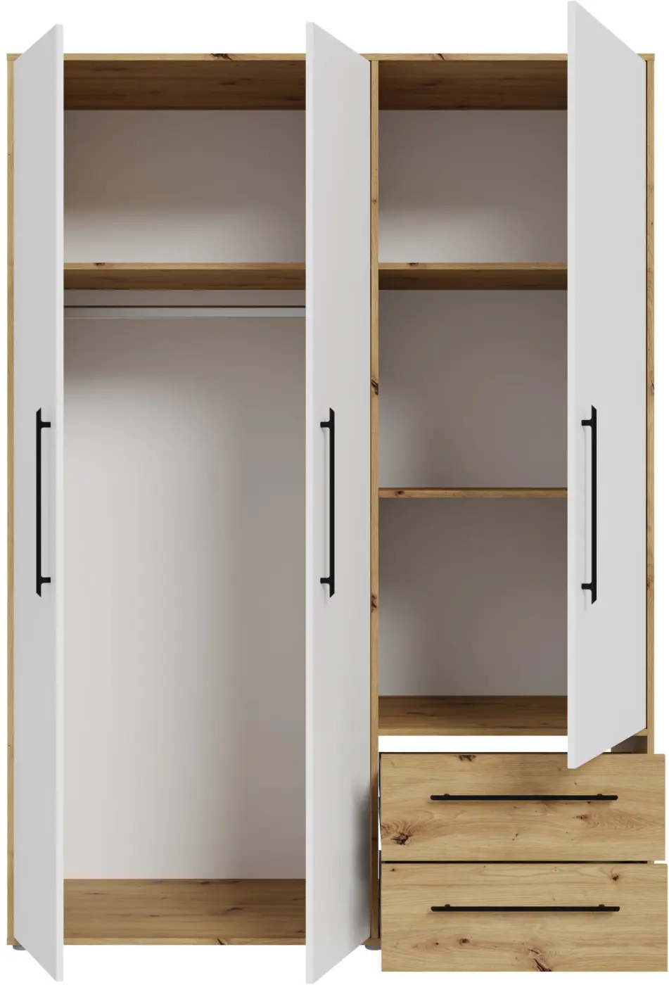 Drehtürenschrank Mokkaris 3-türig Artisan Eiche/weiß