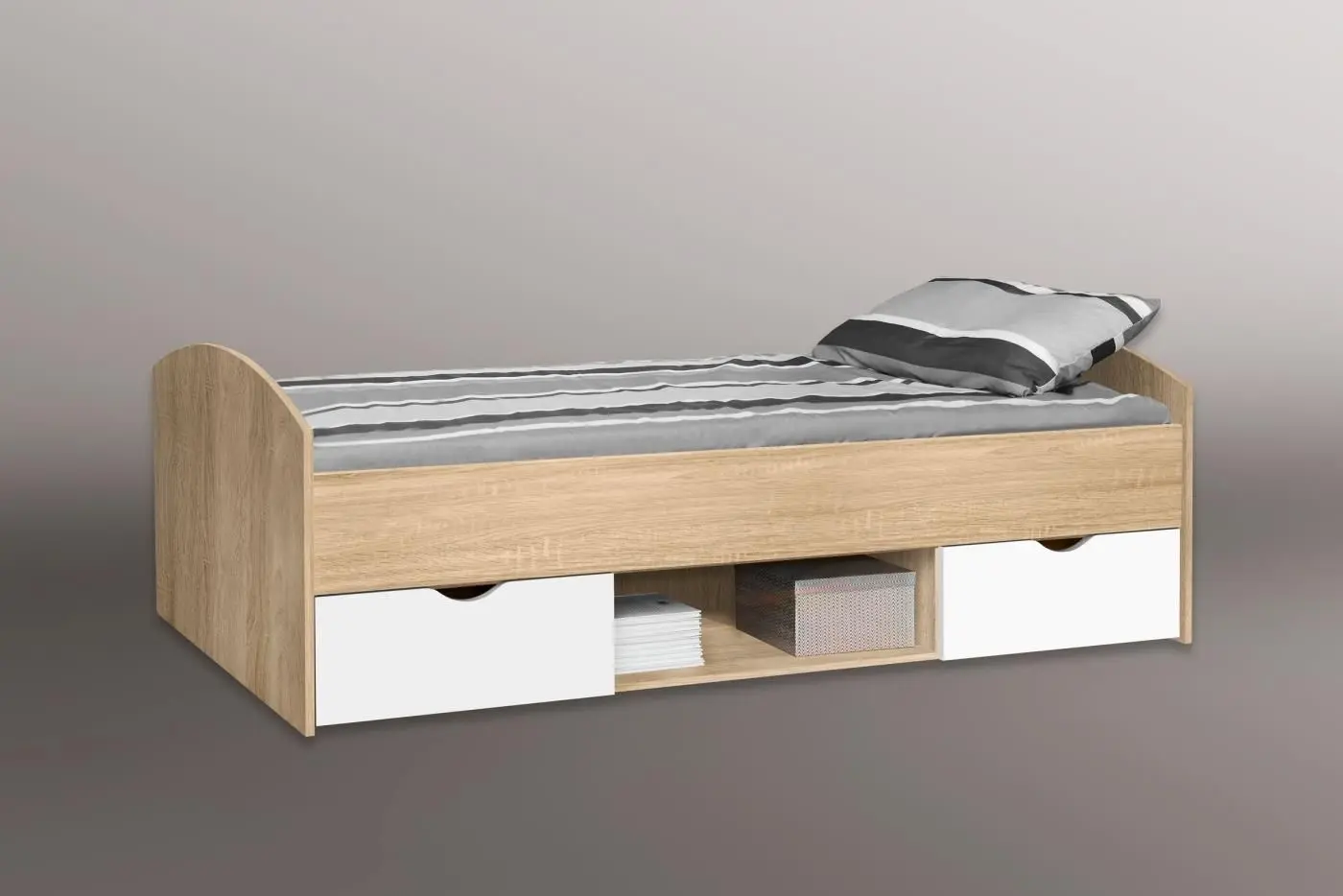 Jugendbett Lupo 90 x 200 cm Sonoma Eiche/weiß Jugendbett Lupo 90 x 200 cm