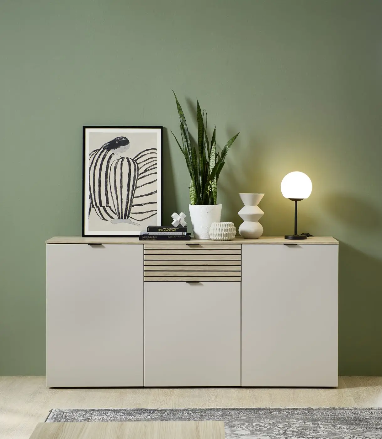 Sideboard Ina 3-türig Kaschmir / Riva Eiche Sideboard Ina 3-türig Kaschmir / Riva Eiche