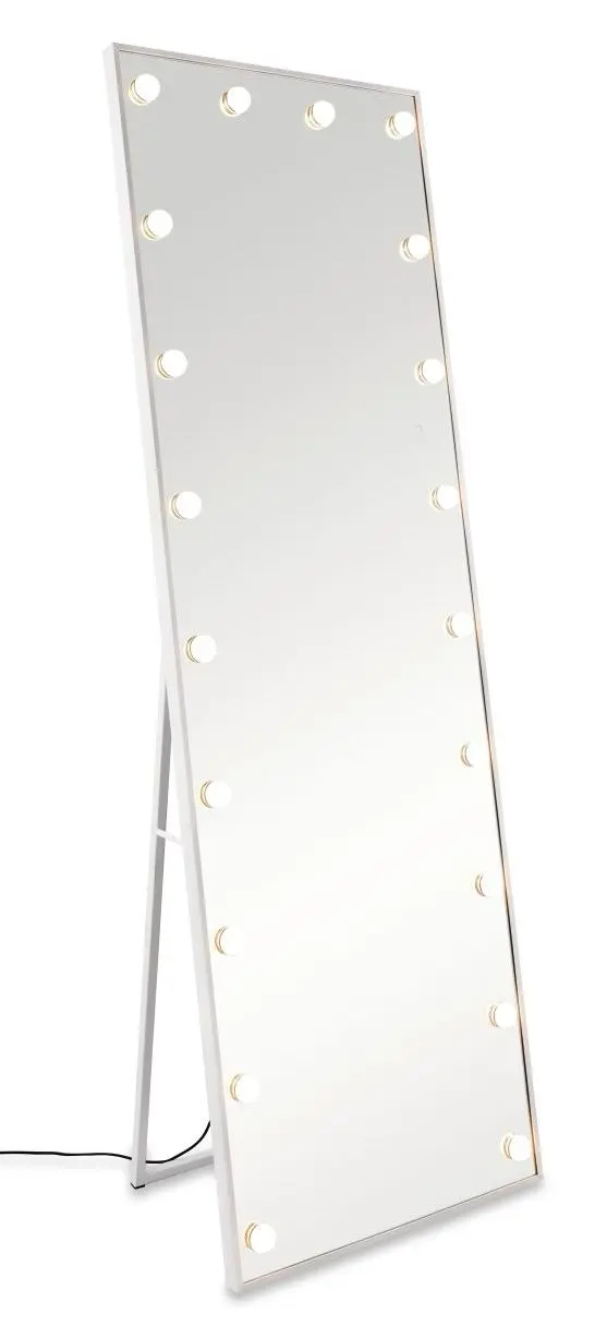 Stand-/Wandspiegel Lorina weiß LED-Beleuchtung
