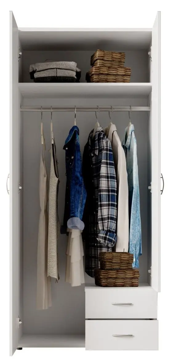 Drehtürenschrank Base 2-türig weiß