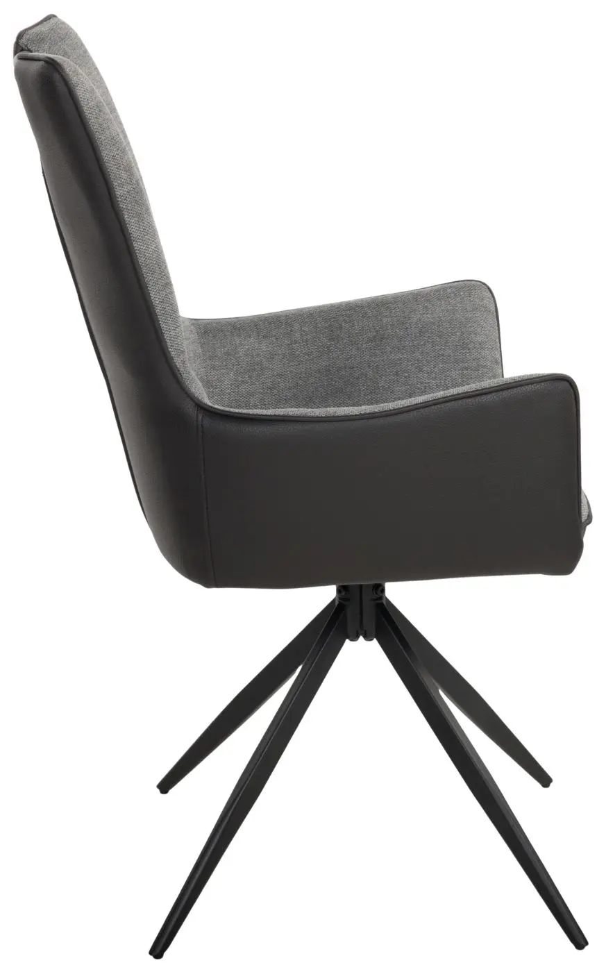 Armlehnstuhl Valeria Microfaser schwarz