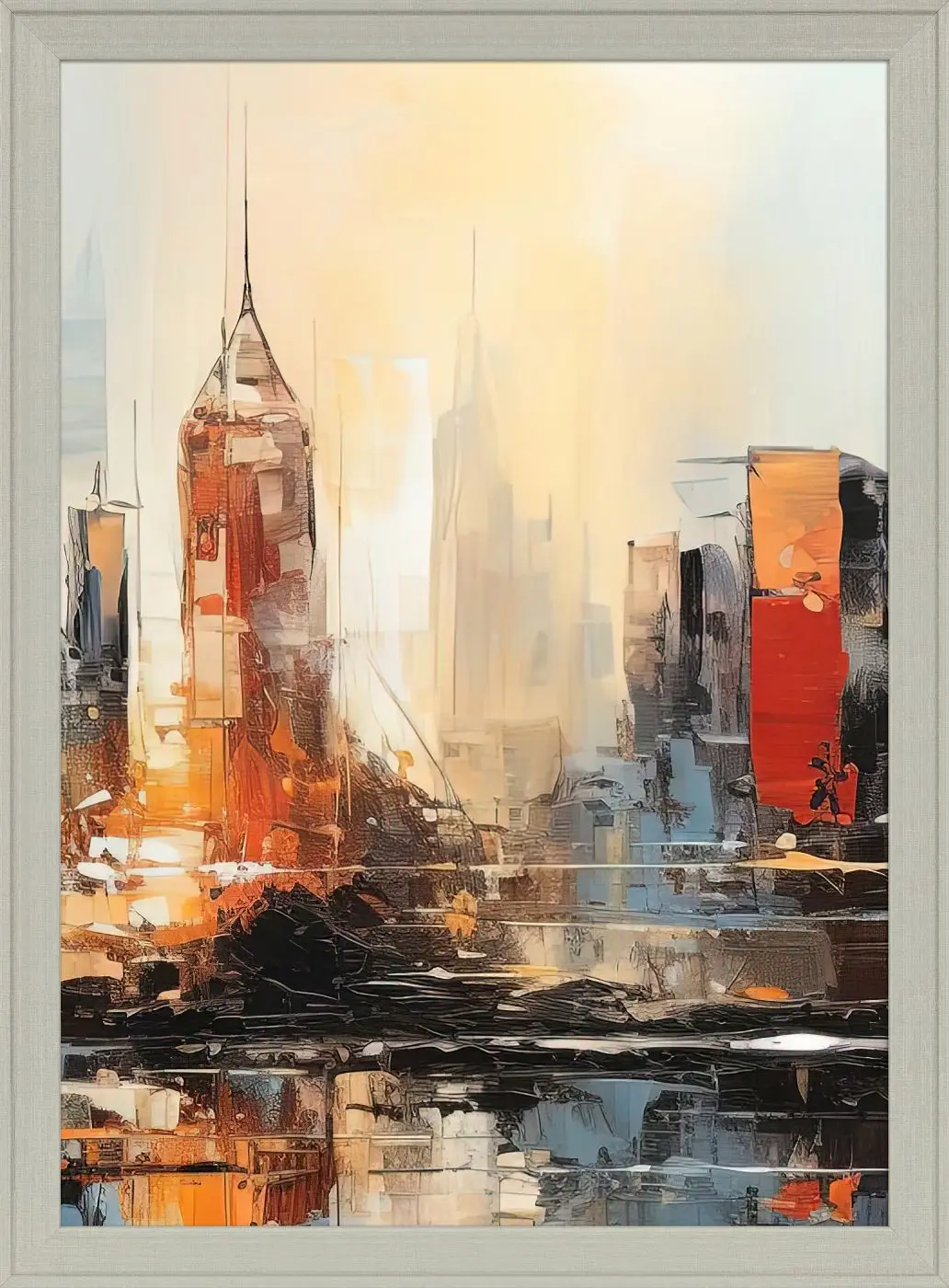 Kunstdruck gerahmt Abstrakte Stadt 56 x 76 cm 