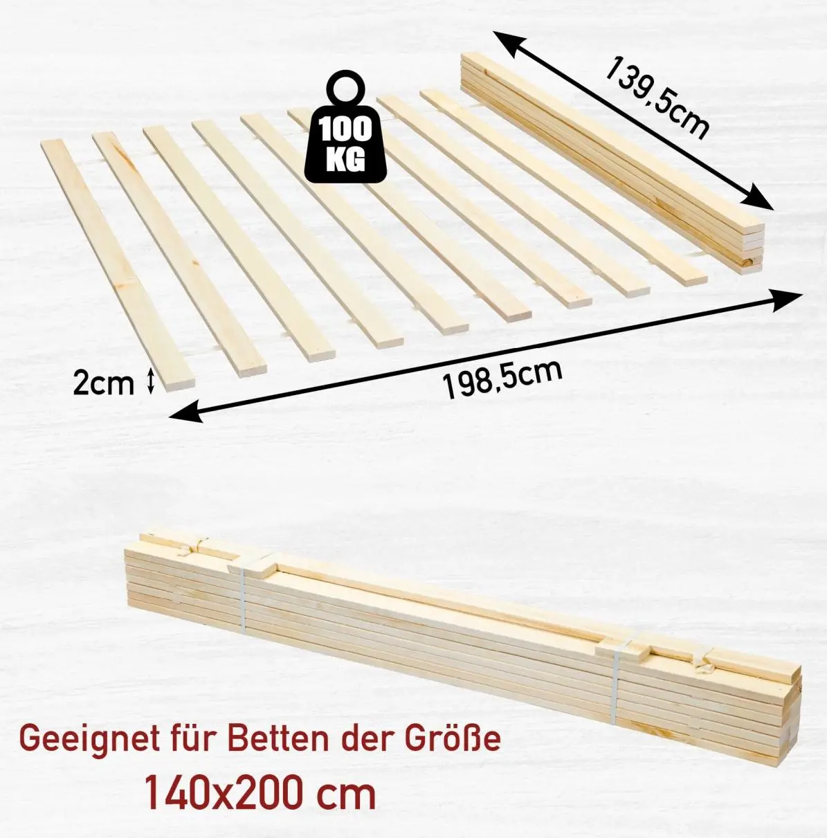 Rolllattenrost 140 x 200 cm 