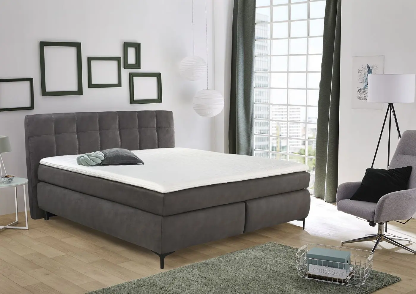 Boxspringbett Gitta hellgrau180 x 200 cm