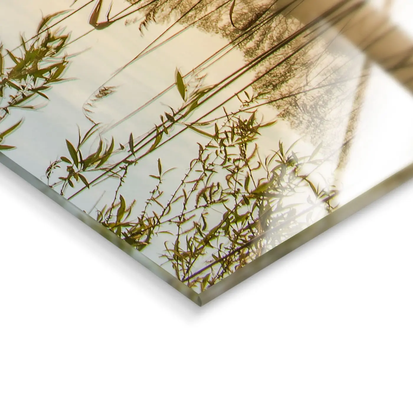 Glasbild Boat in the Grass 50 x 125 cm