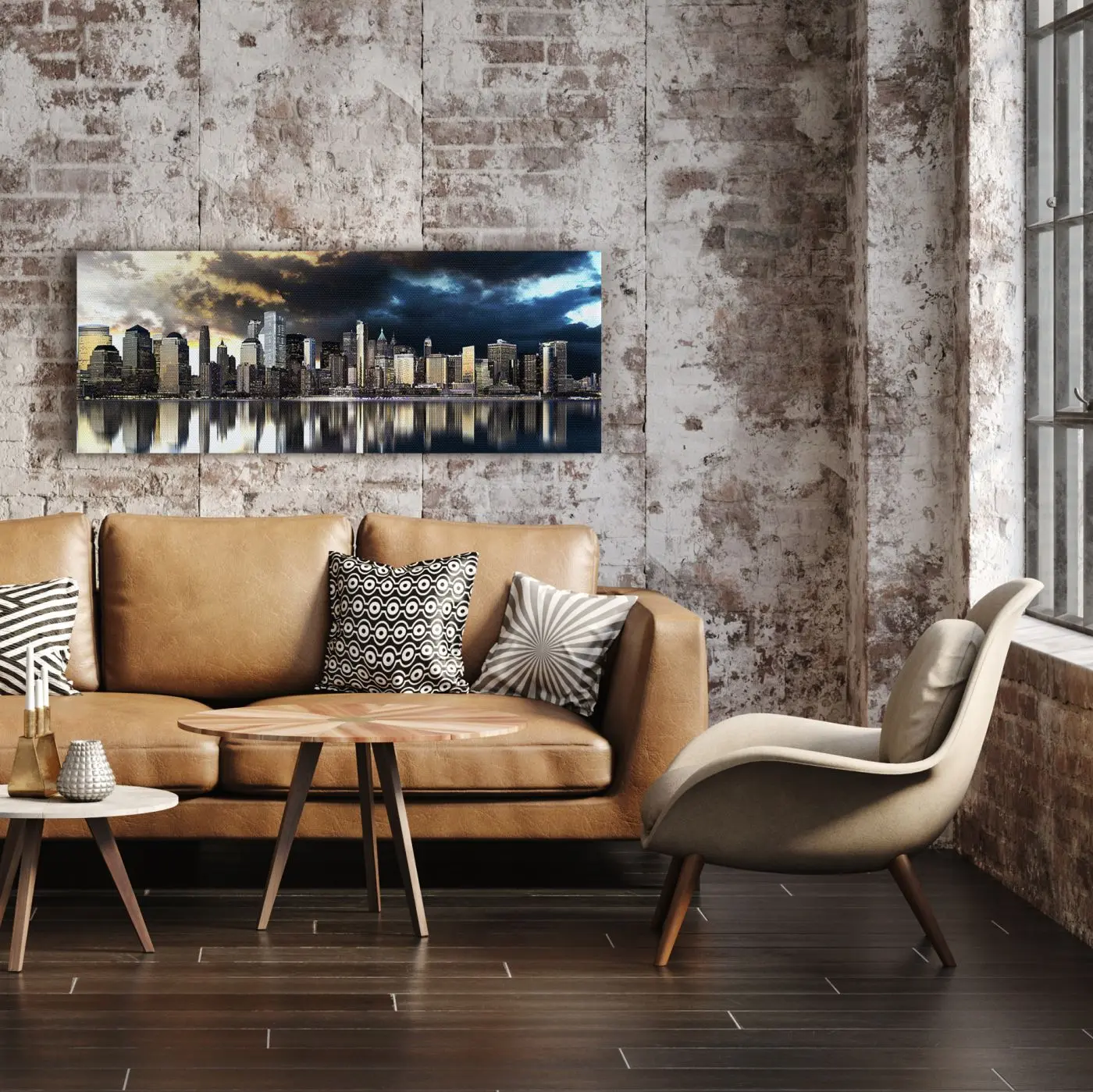Leinwandbild Gold city 60 x 150 cm Leinwandbild Gold city 60 x 150 cm