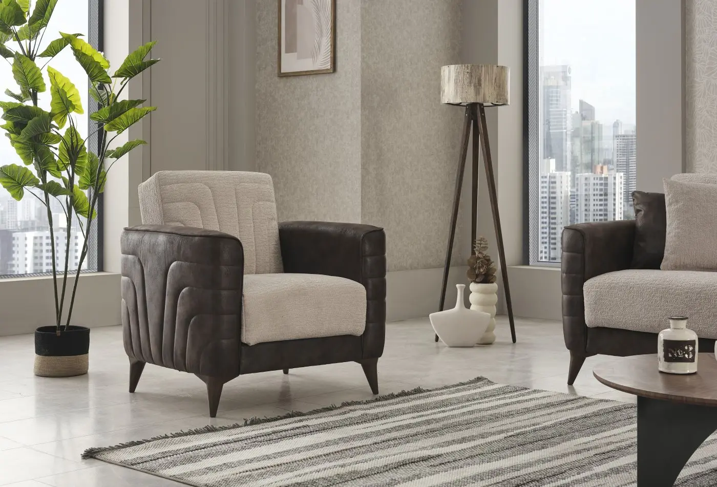 Sessel Alaska braun / beige