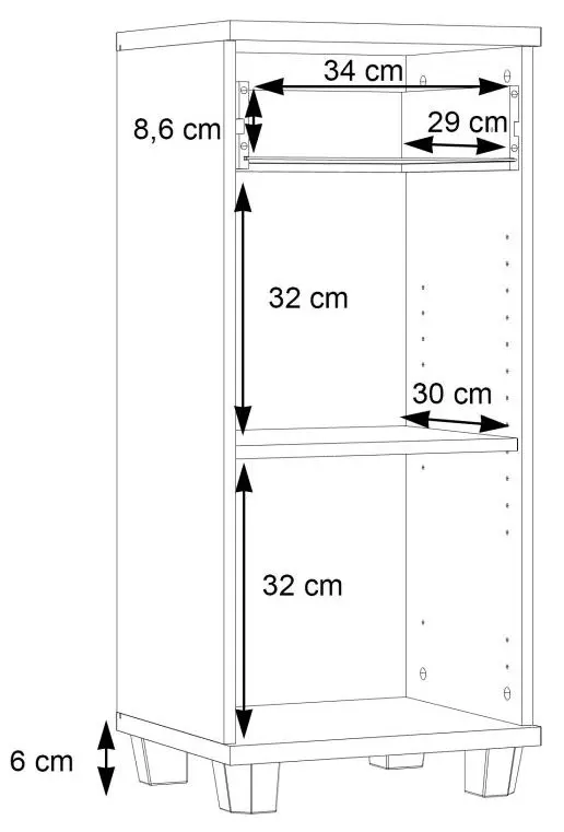 Badkommode Veris Sonoma Eiche/weiß