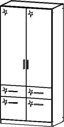 Drehtürenschrank Celle 2-türig weiß