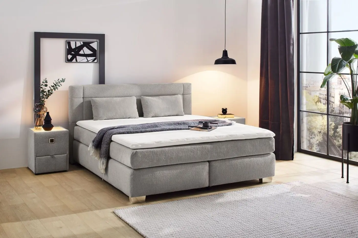 Boxspringbett Romana beige 180 x 200 cm Boxspringbett Romana beige 180 x 200 cm