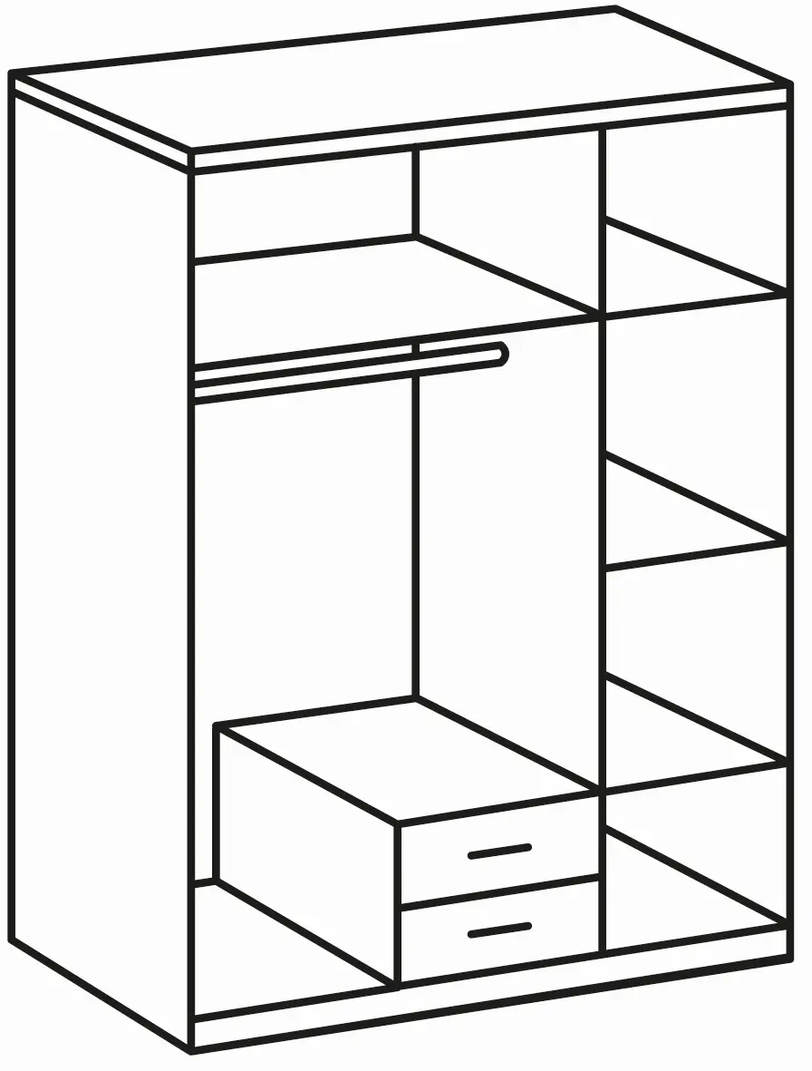Kleiderschrank Liverpool 3-türig Plankeneiche/graphit