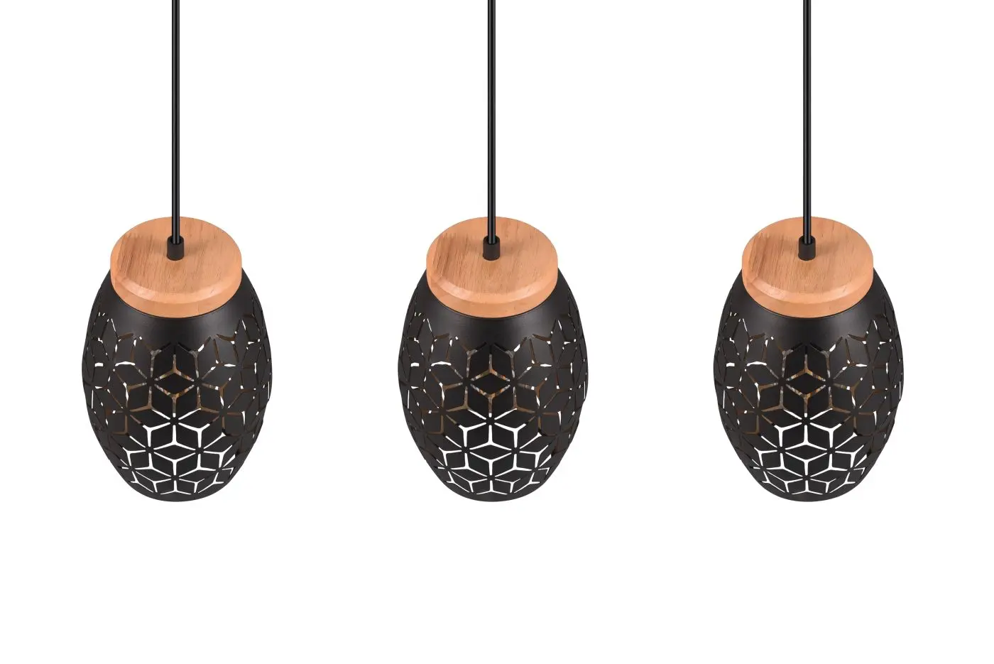 Pendelleuchte Bidar schwarz/gold