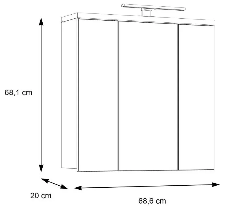 Spiegelschrank Veris Sonoma Eiche