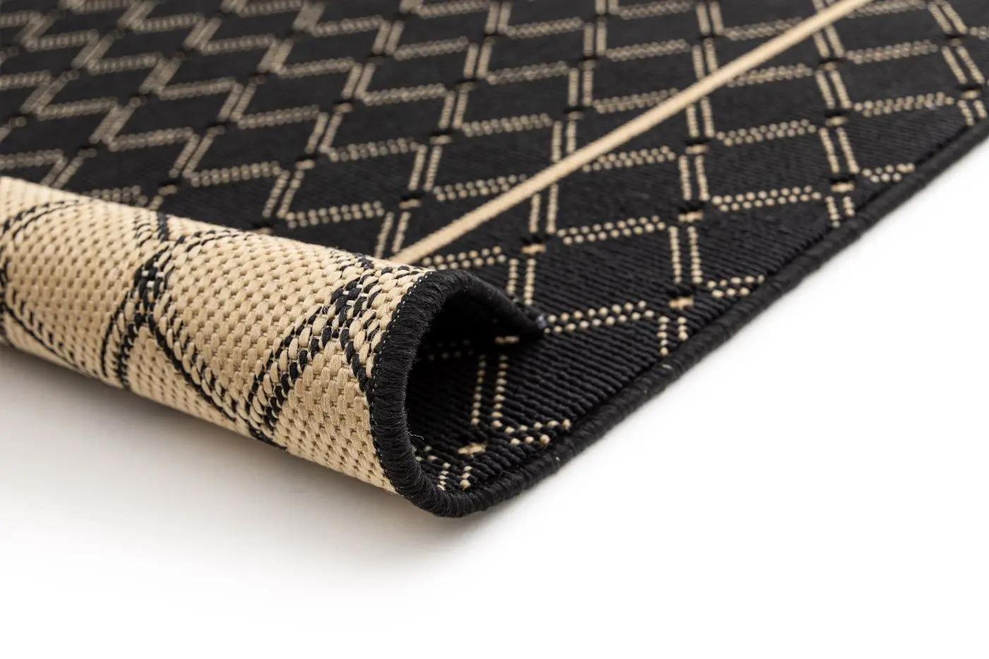 Teppich Lalix 120 x 170 cm schwarz mit Muster