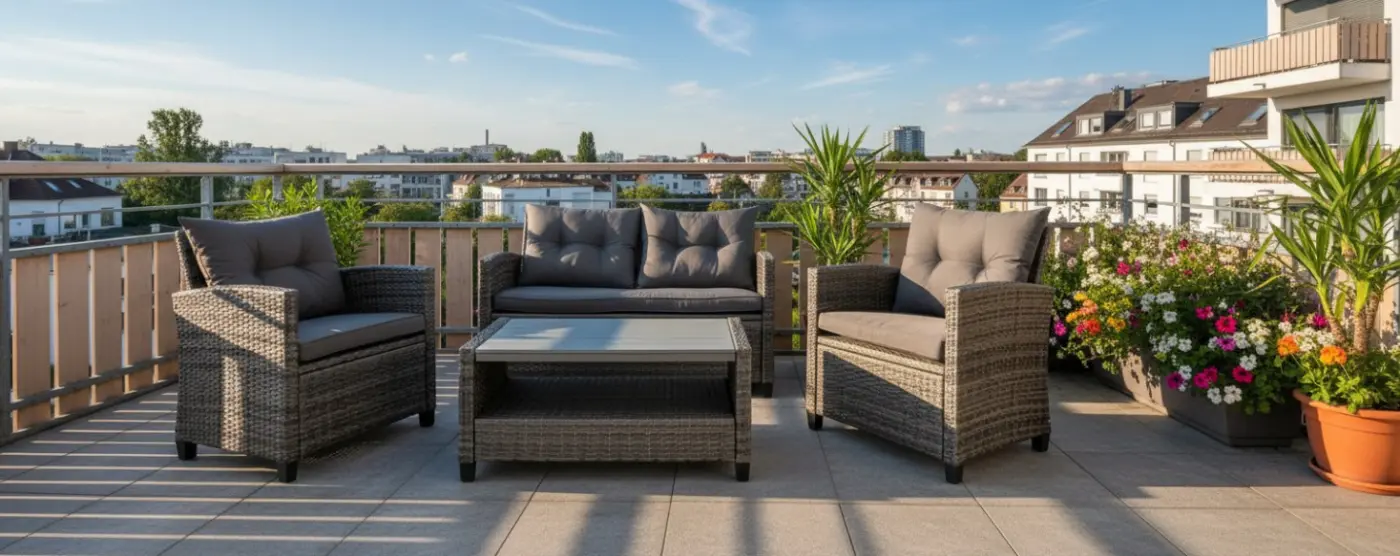 Outdoor-Sitzgruppe grau